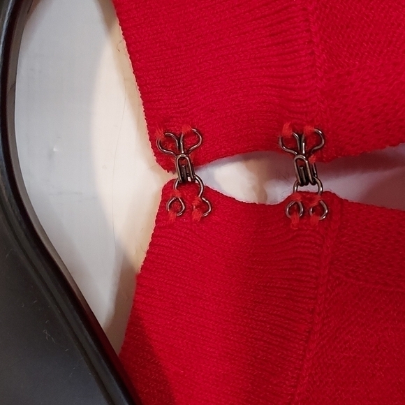 Ann Taylor Petite Crystal Jeweled Rhinestone Collar Sweater In Red - Picture 6 of 12